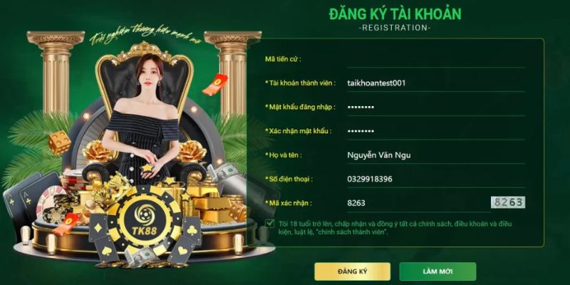 Hướng dẫn 3 bước đăng ký mới nhất tại TK88